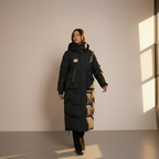 Julia Long Hooded Puffer Jacket - Quilted Padded Winter Coat for Women