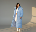 Nancy Maxi Puffer Jacket - Oversized Hooded Quilted Winter Coat for Women
