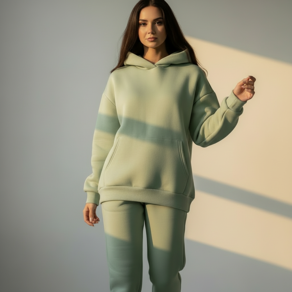 Women's Relaxed Oversized Tracksuit - Matching Hoodie & Jogger Set