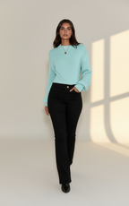 Sarah | Women's Crewneck Knitted Sweater - Relaxed Fit