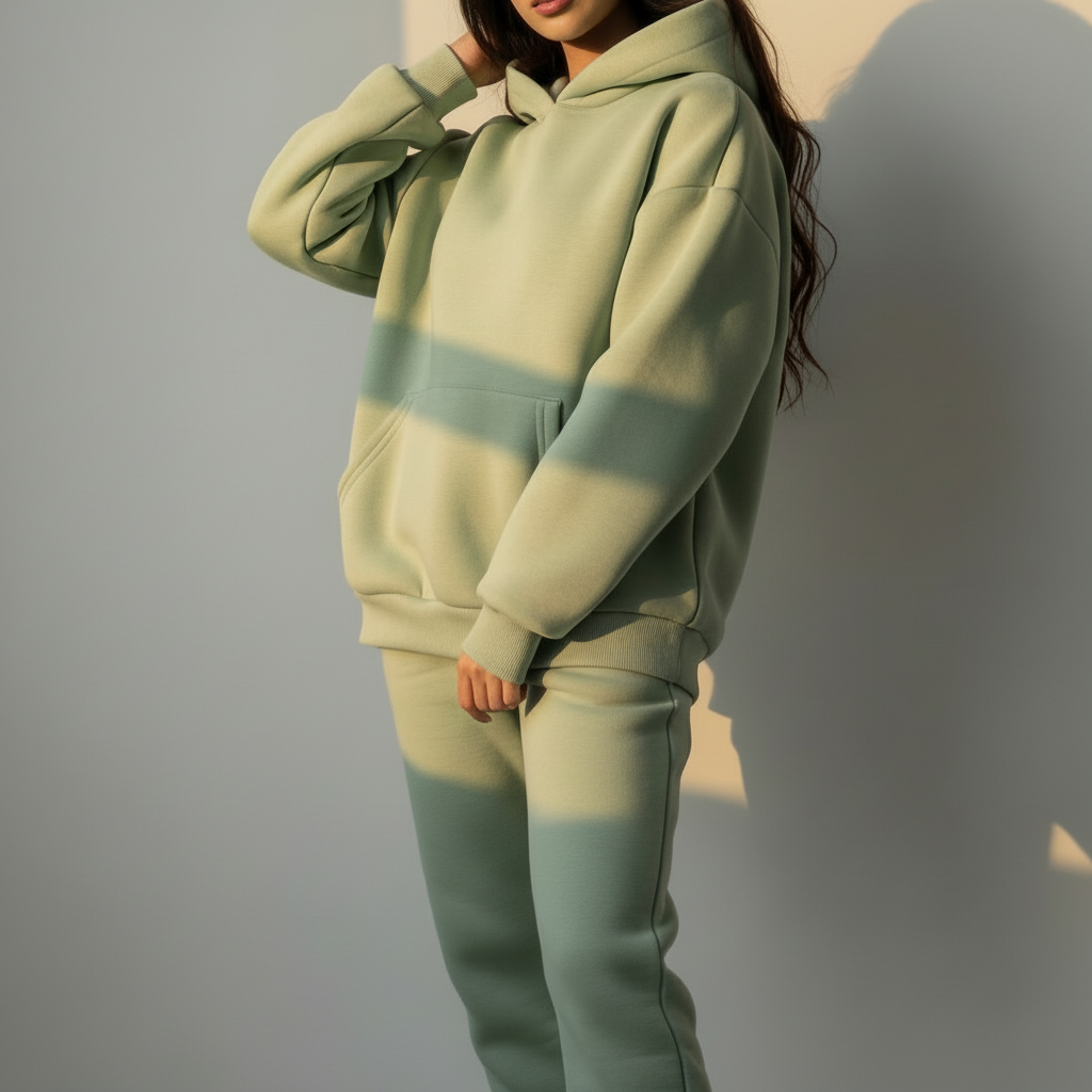 Women's Relaxed Oversized Tracksuit - Matching Hoodie & Jogger Set