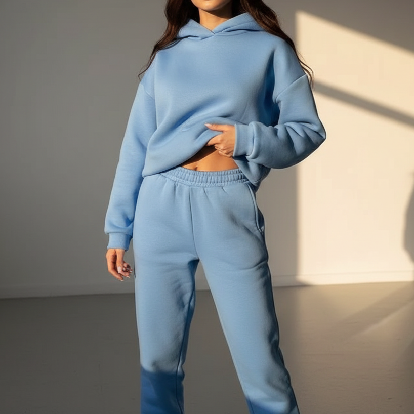 Women's Relaxed Oversized Tracksuit - Matching Hoodie & Jogger Set