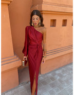 Evie| Elegant Maxi Dress With One-Shoulder Design for Special Occasions