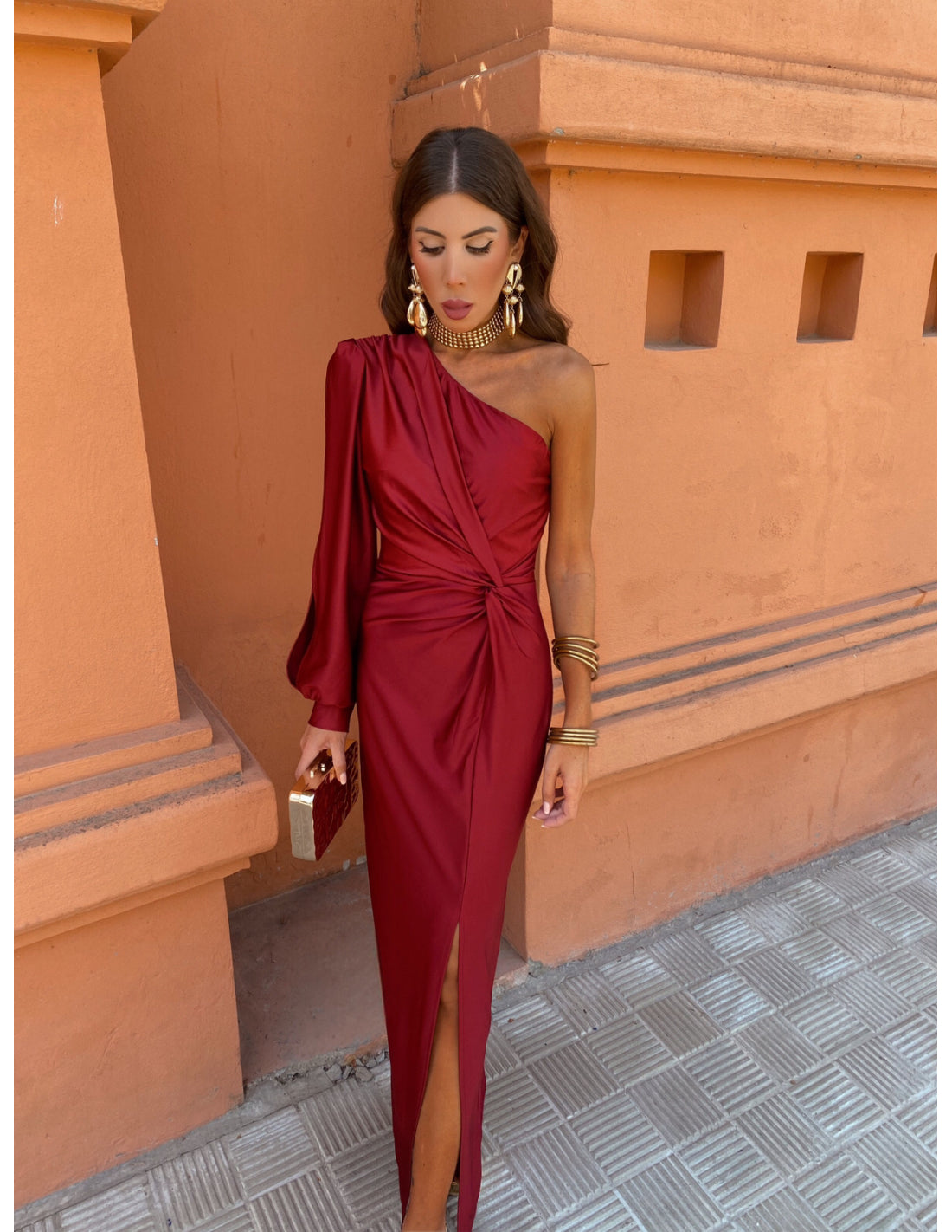 Evie| Elegant Maxi Dress With One-Shoulder Design for Special Occasions